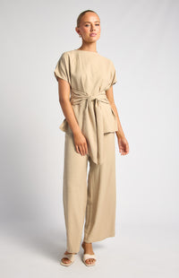 Anika Top & Pants Set - Beige