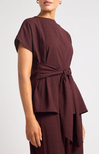 Anika Top & Pants Set - Cherry Chocolate