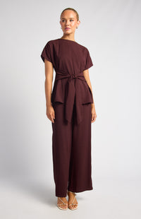 Anika Top & Pants Set - Cherry Chocolate