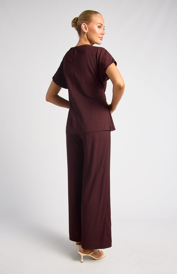 Anika Top & Pants Set - Cherry Chocolate