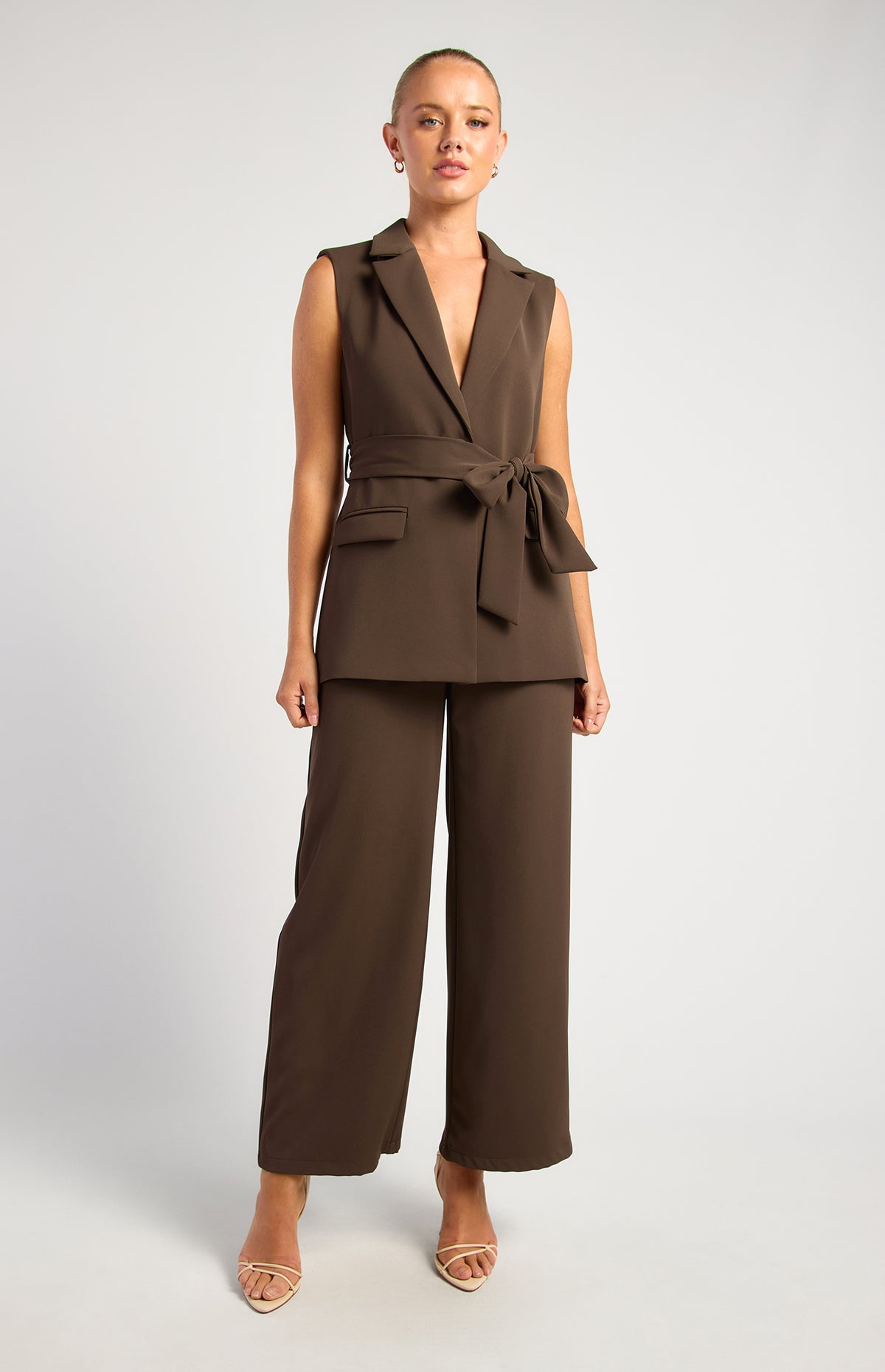 Oceane Vest & Pant Set - Espresso