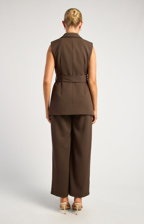 Oceane Vest & Pant Set - Espresso
