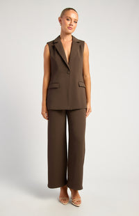 Oceane Vest & Pant Set - Espresso