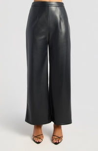 Scotty Faux Leather Vest & Pants Set - Black