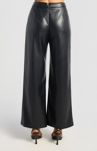 Scotty Faux Leather Vest & Pants Set - Black