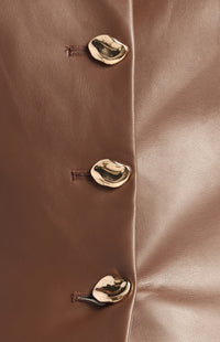 Scotty Faux Leather Vest & Pants Set - Espresso
