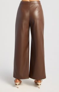 Scotty Faux Leather Vest & Pants Set - Espresso