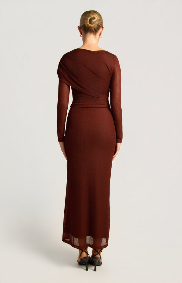 Helga Top & Skirt Mesh Set - Amber