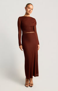 Helga Top & Skirt Mesh Set - Amber