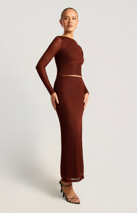 Helga Top & Skirt Mesh Set - Amber
