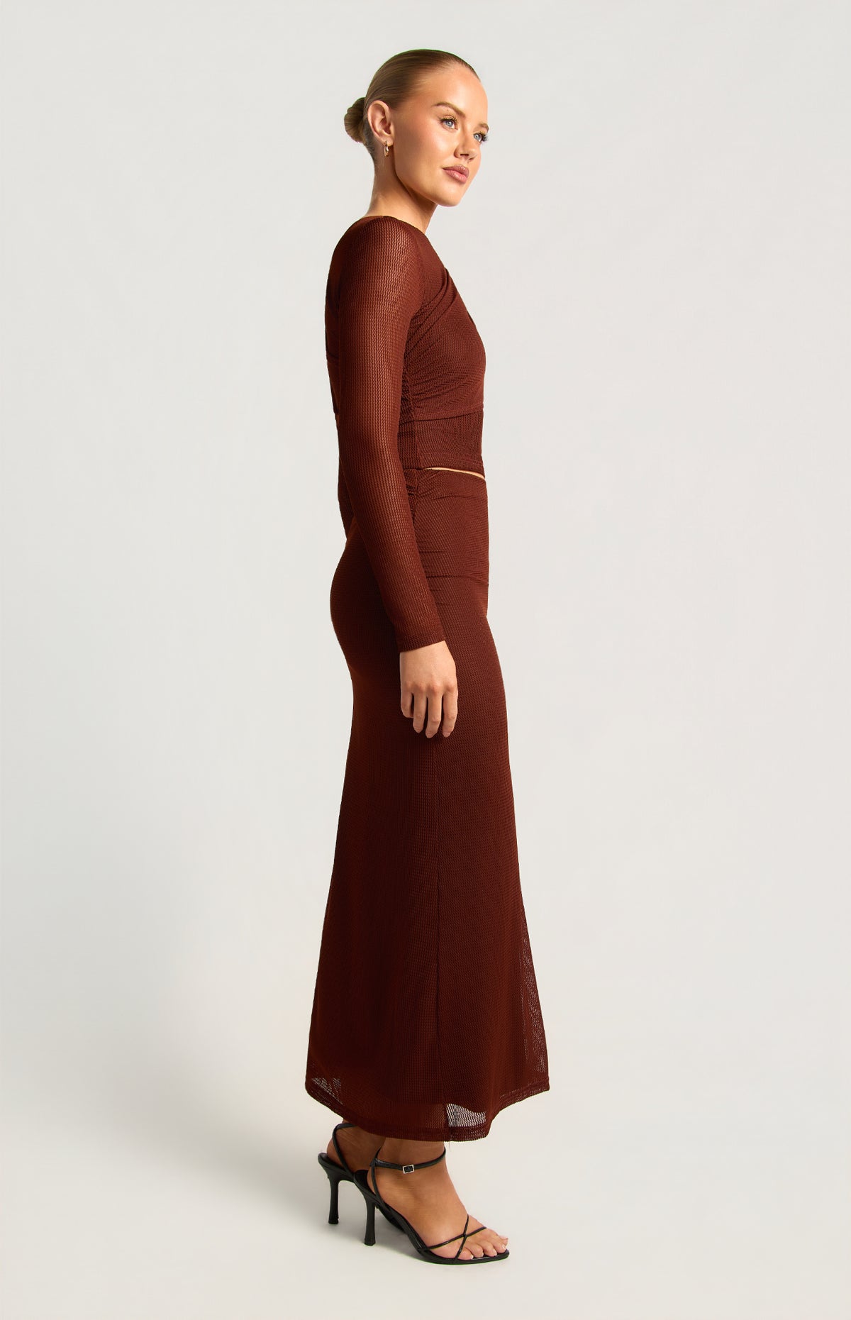 Helga Top & Skirt Mesh Set - Amber