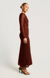 Helga Top & Skirt Mesh Set - Amber