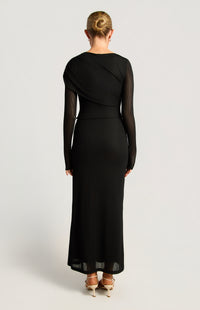 Helga Top & Skirt Mesh Set - Black
