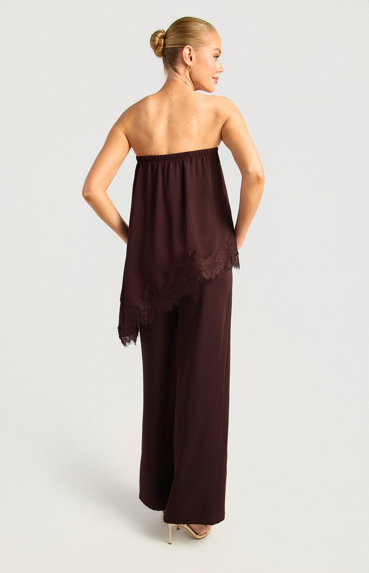 Orion Strapless Top & Pants Set - Espresso