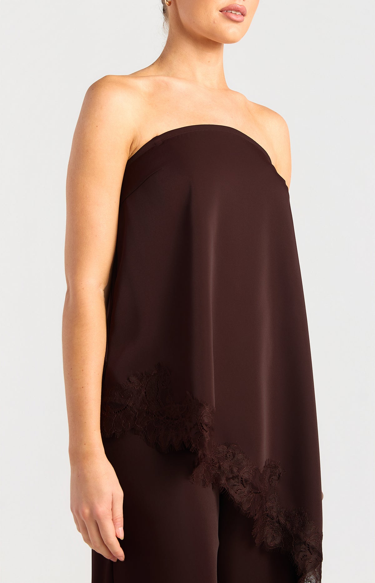 Orion Strapless Top & Pants Set - Espresso