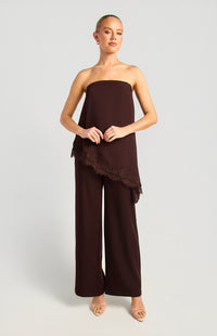 Orion Strapless Top & Pants Set - Espresso