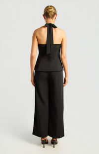 Jessy Halter Vest Top & Pants Set - Black