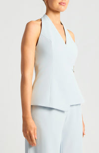 Jessy Halter Vest Top & Pants Set - Pale Blue