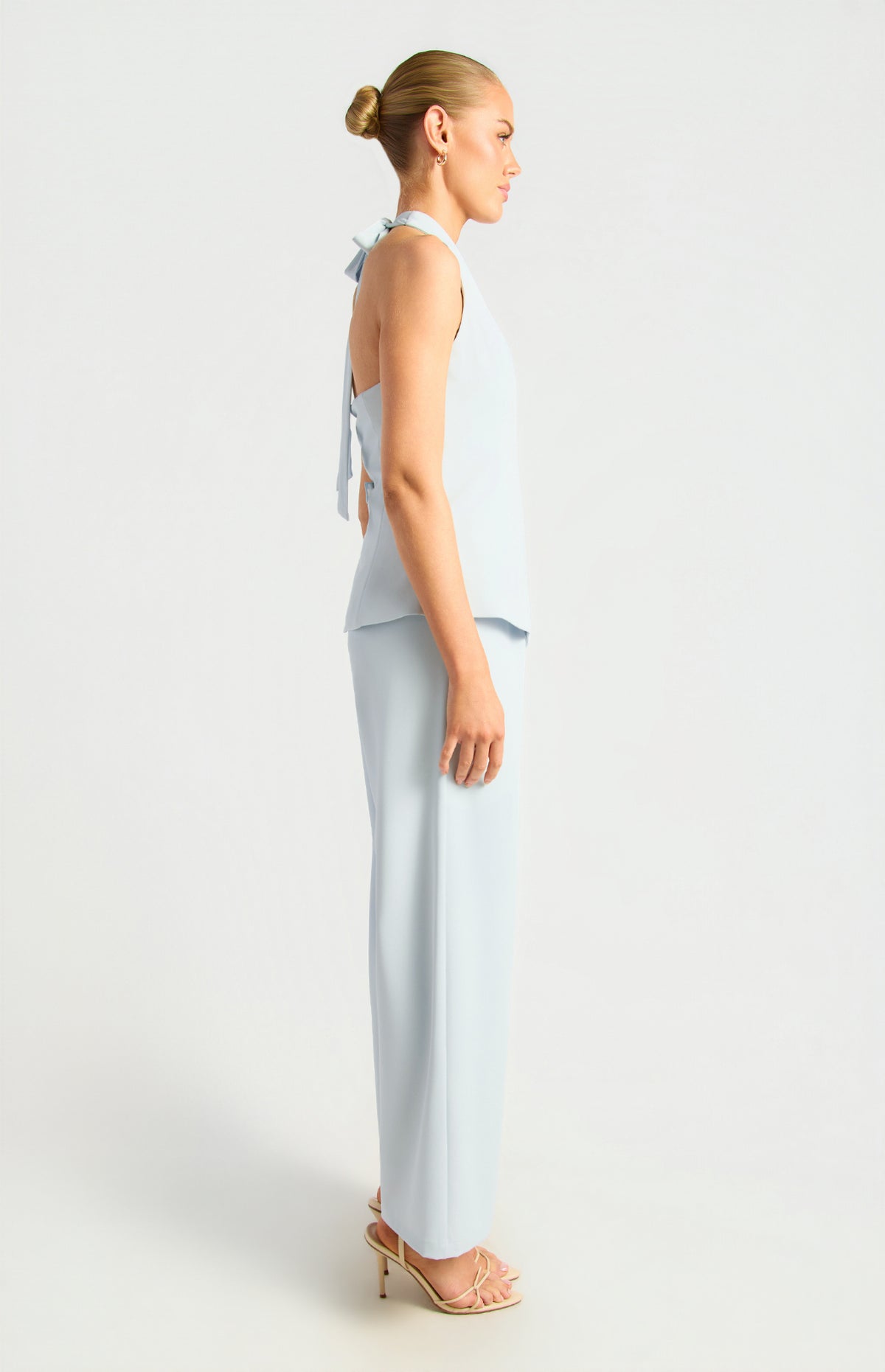 Jessy Halter Vest Top & Pants Set - Pale Blue