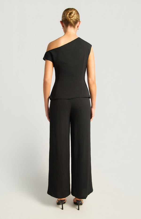 Elston Off-Shoulder Top & Pants Set - Black