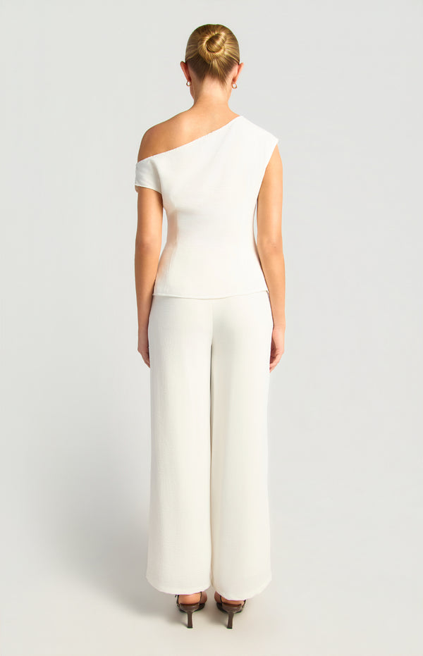 Elston Off-Shoulder Top & Pants Set - White