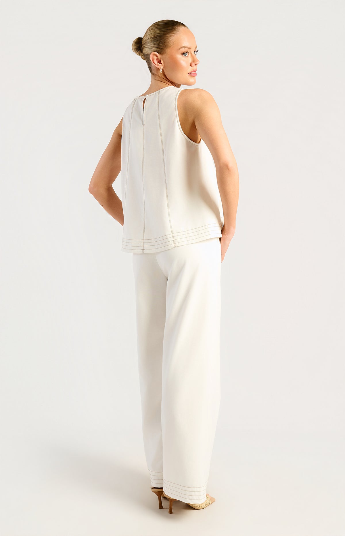 Kalaia Top & Pants Linen Set - White