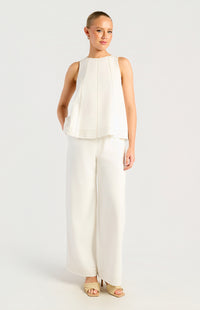 Kalaia Top & Pants Linen Set - White