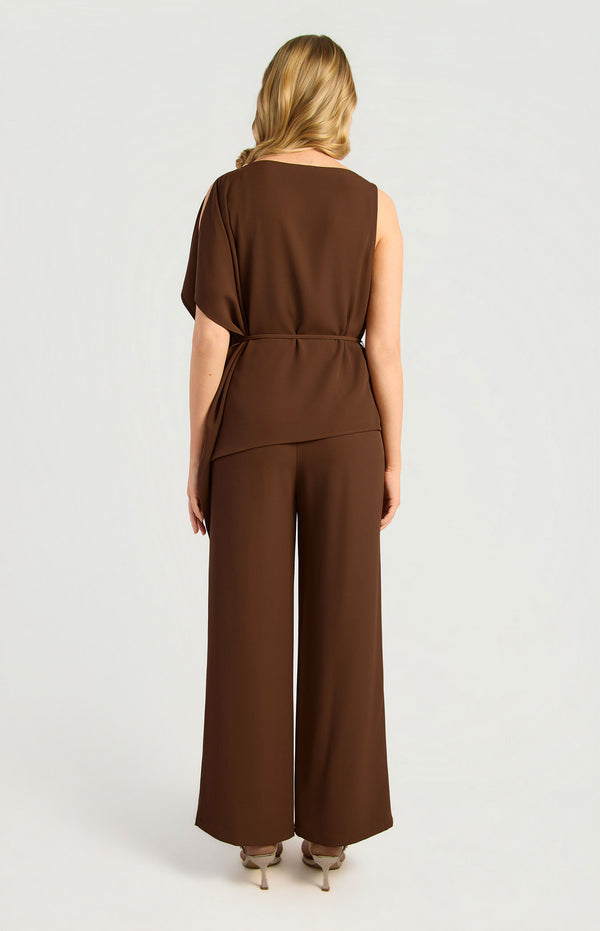 Gena Top & Pants Set - Chocolate