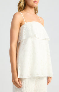 Zaeli Sheer Lace Top & Pants Set - White