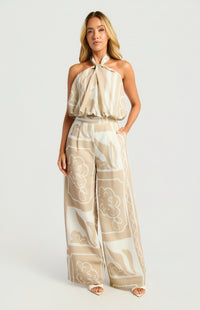 Almeida Halter Top & Pants Set - Beige