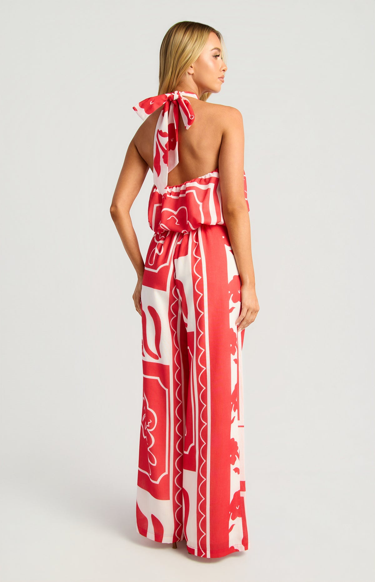 Almeida Halter Top & Pants Set - Red