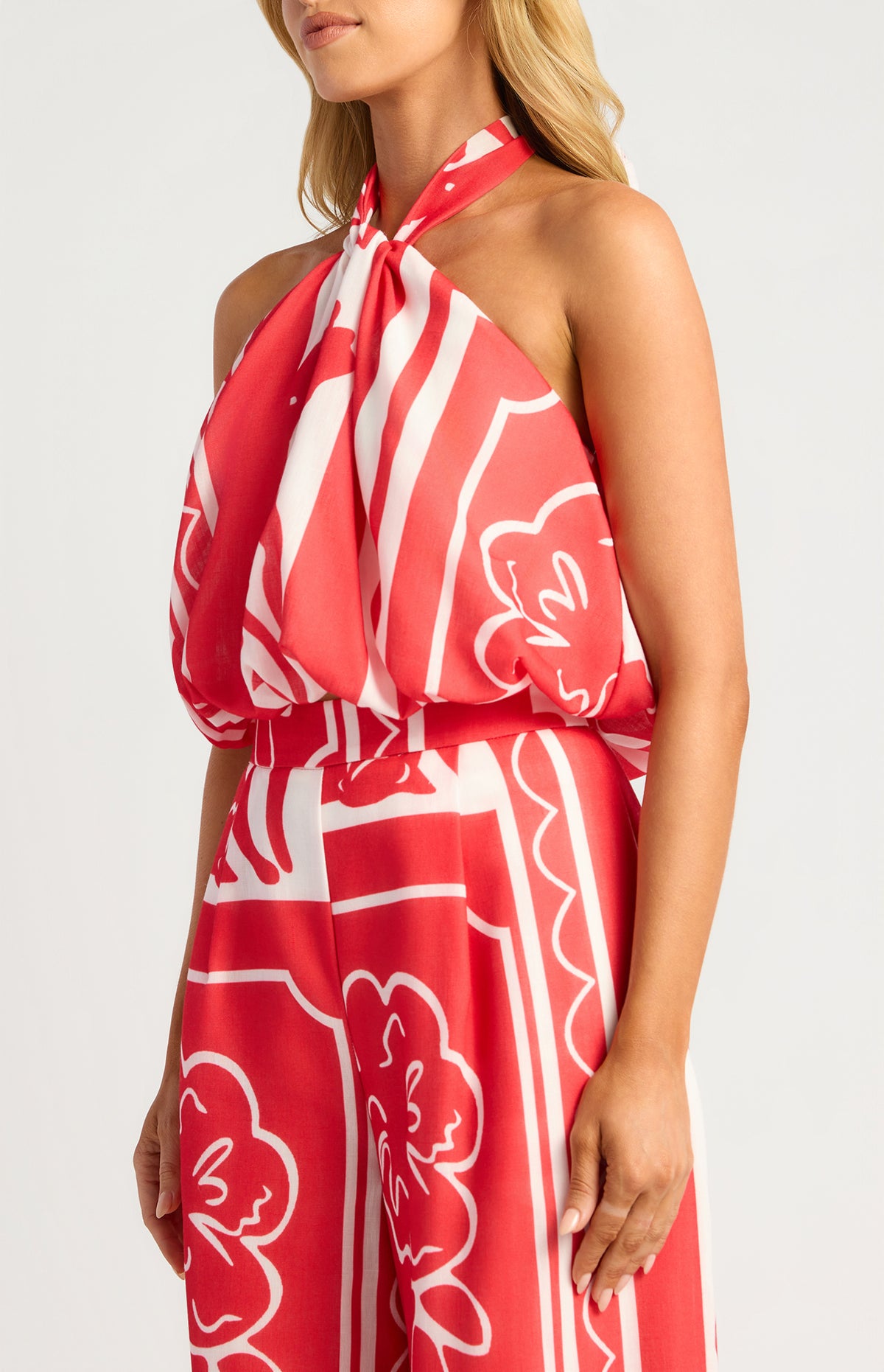 Almeida Halter Top & Pants Set - Red