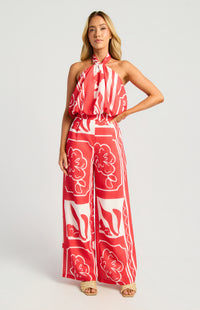 Almeida Halter Top & Pants Set - Red