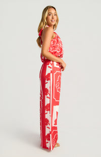 Almeida Halter Top & Pants Set - Red