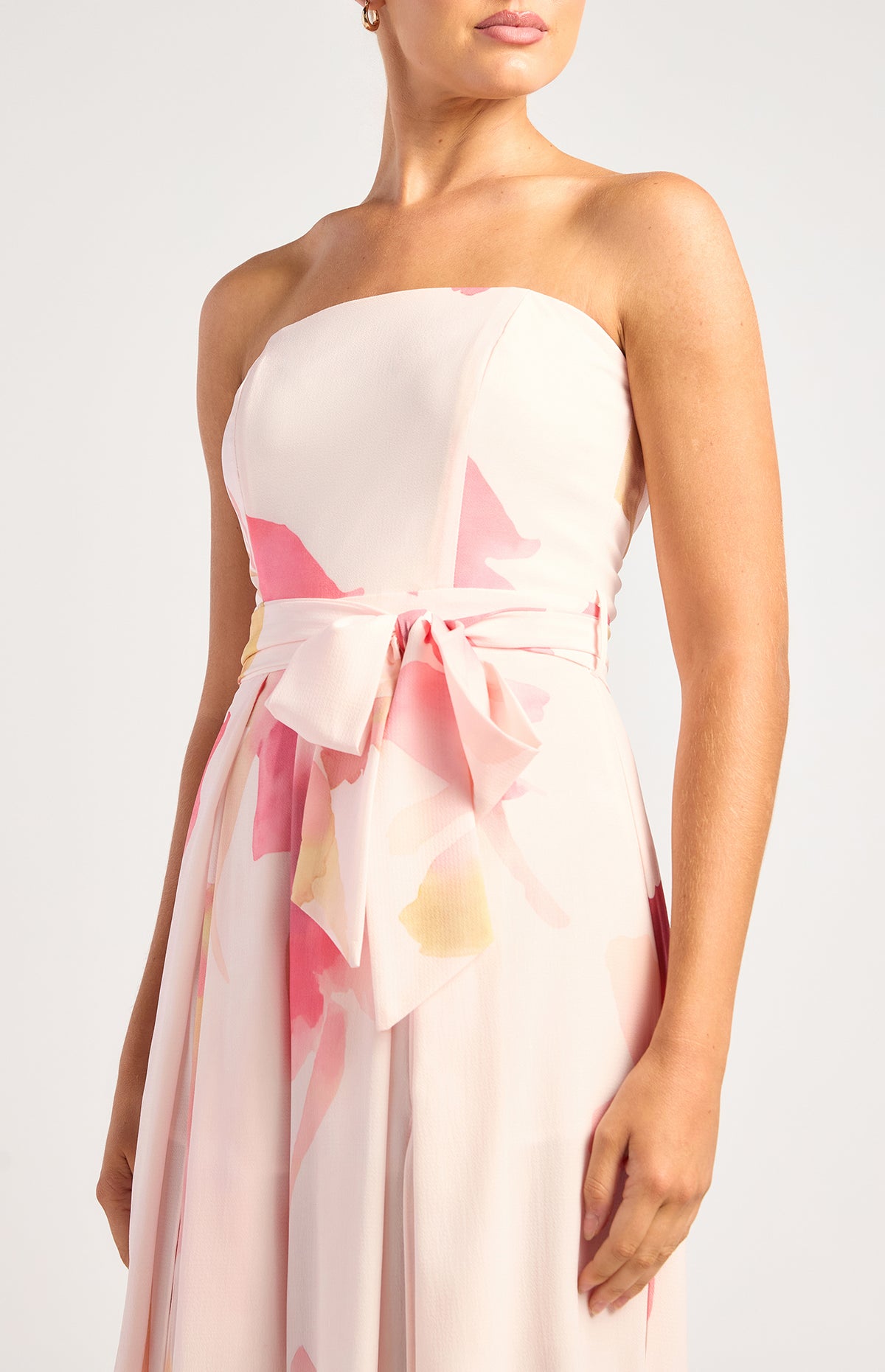 Felton Strapless Floral Jumpsuit - Pink