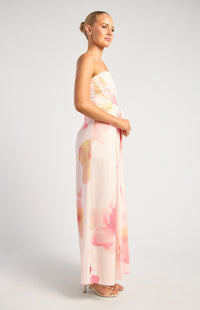 Felton Strapless Floral Jumpsuit - Pink