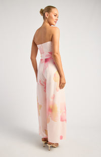 Felton Strapless Floral Jumpsuit - Pink