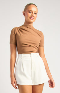 Sara Lee Short Sleeve Top - Mocha