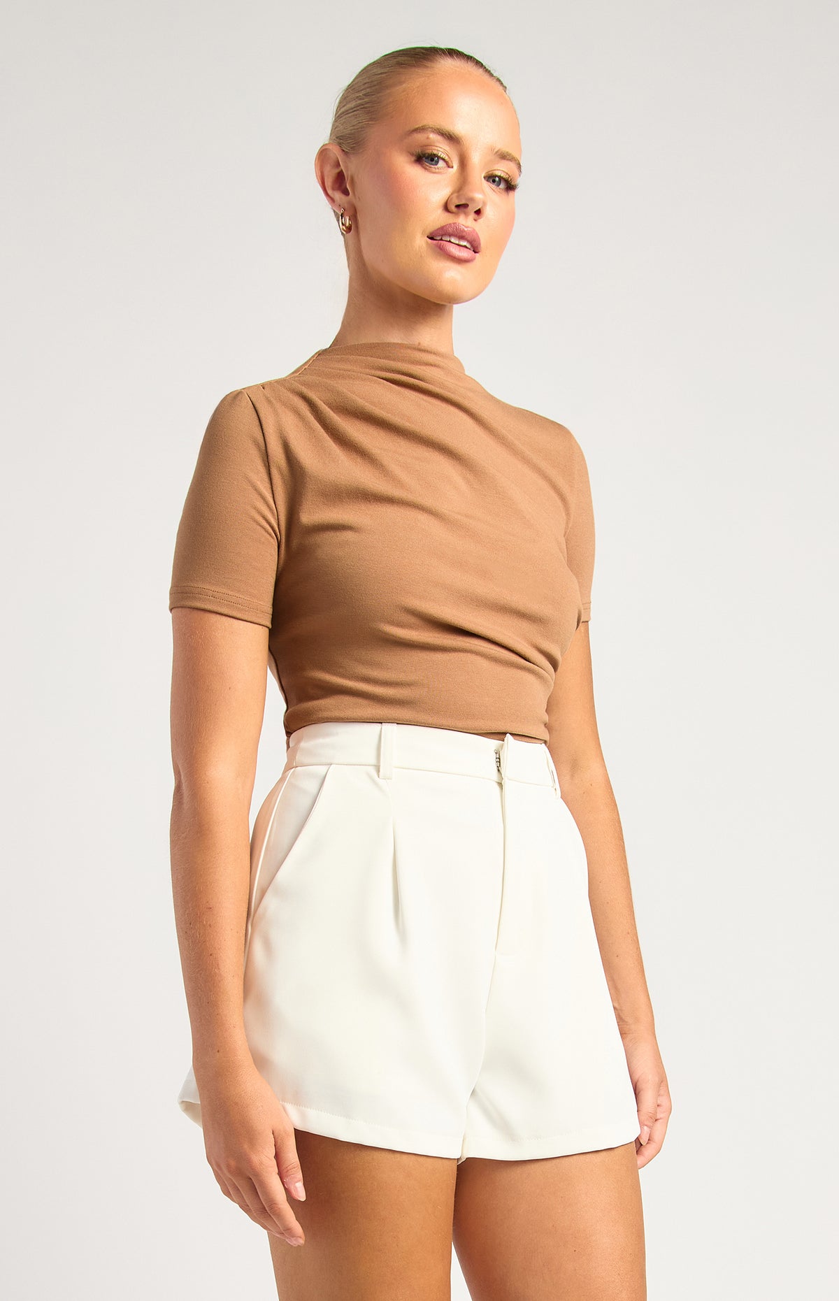 Sara Lee Short Sleeve Top - Mocha