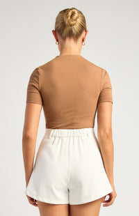Sara Lee Short Sleeve Top - Mocha