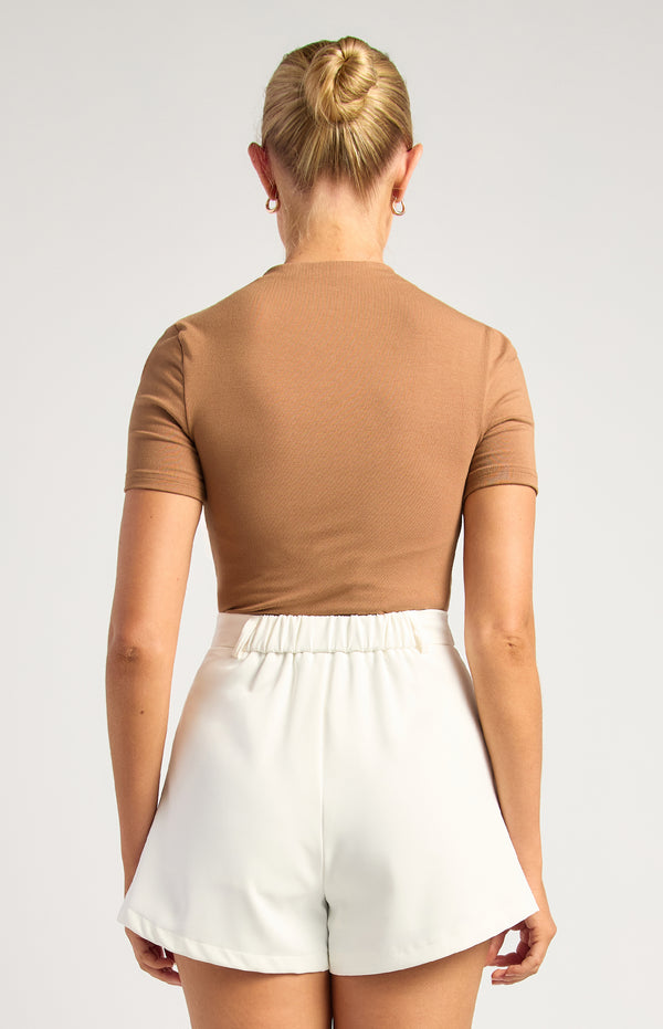 Sara Lee Short Sleeve Top - Mocha