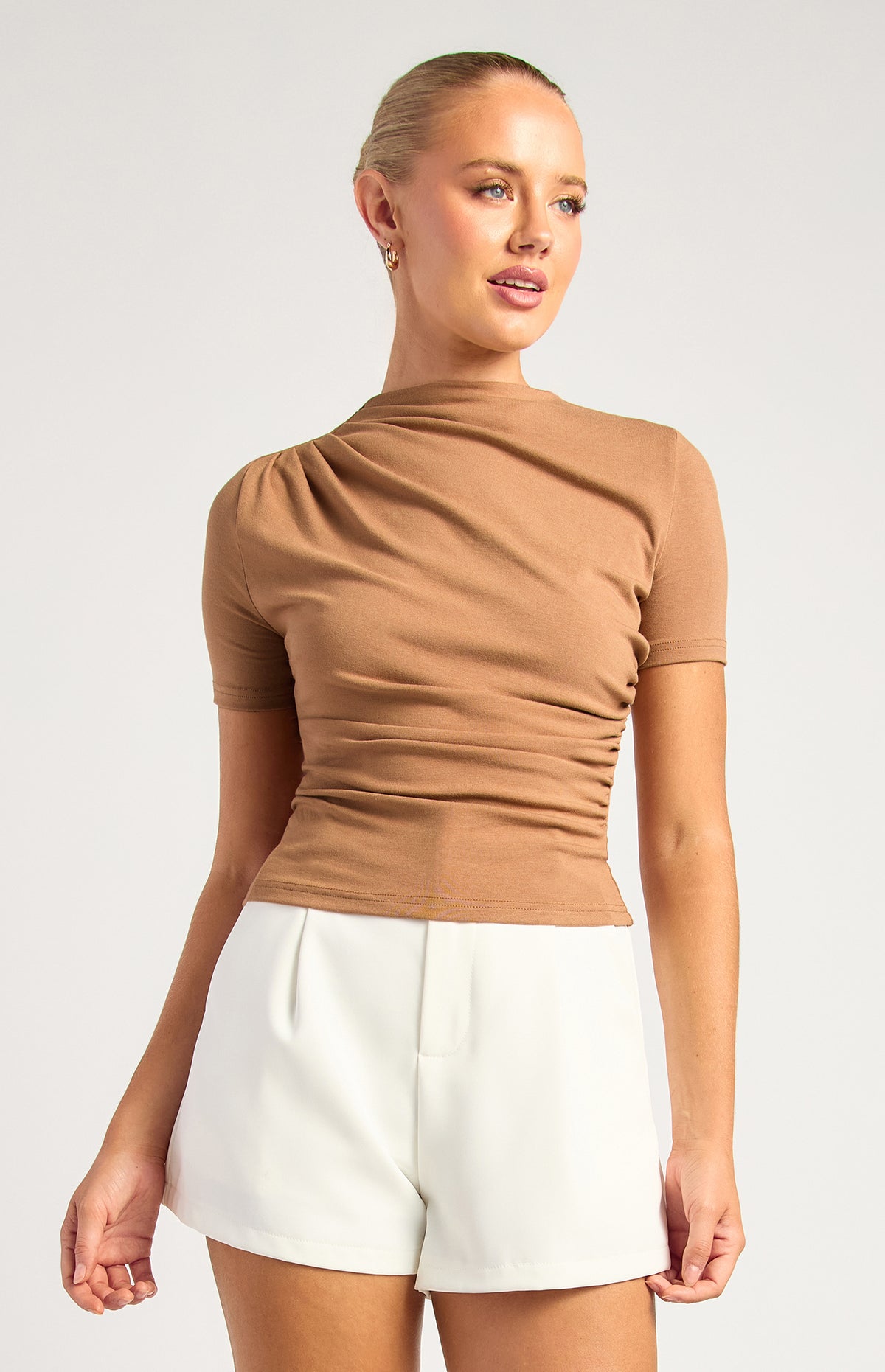 Sara Lee Short Sleeve Top - Mocha