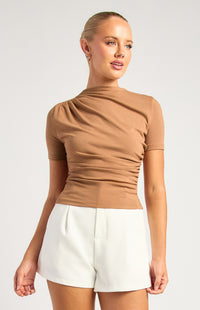 Sara Lee Short Sleeve Top - Mocha