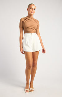Sara Lee Short Sleeve Top - Mocha