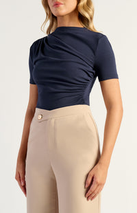 Sara Lee Short Sleeve Top - Navy