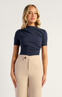 Sara Lee Short Sleeve Top - Navy