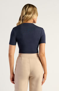 Sara Lee Short Sleeve Top - Navy