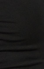 Jordyn Long Sleeve, V-Neck Fitted Top - Black