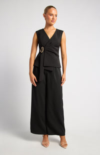 Arella Wide Leg Pants - Black