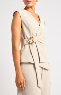 Arella Vest - Oyster